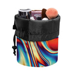 Psychedelic Wave Print Drawstring Makeup Bag