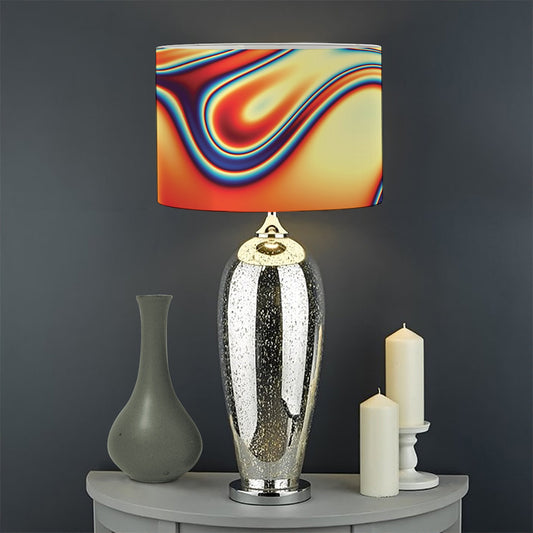 Psychedelic Wave Print Drum Lamp Shade
