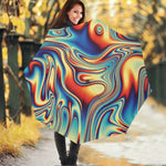 Psychedelic Wave Print Foldable Umbrella