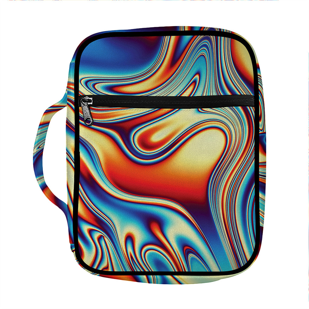 Psychedelic Wave Print Front Pocket Bible Bag