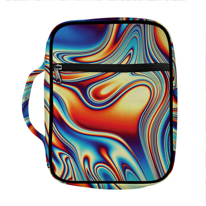 Psychedelic Wave Print Front Pocket Bible Bag