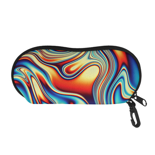 Psychedelic Wave Print Glasses Case