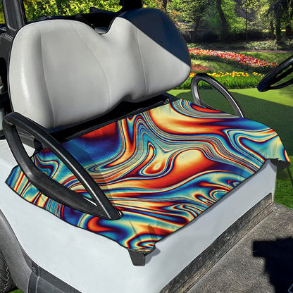 Psychedelic Wave Print Golf Cart Seat Cover