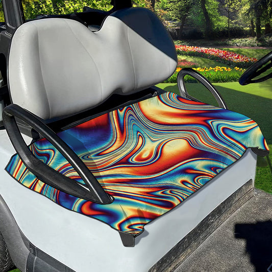 Psychedelic Wave Print Golf Cart Seat Cover