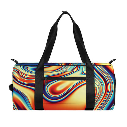 Psychedelic Wave Print Gym Bag
