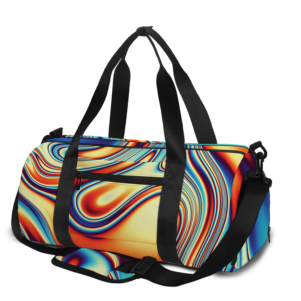Psychedelic Wave Print Gym Bag