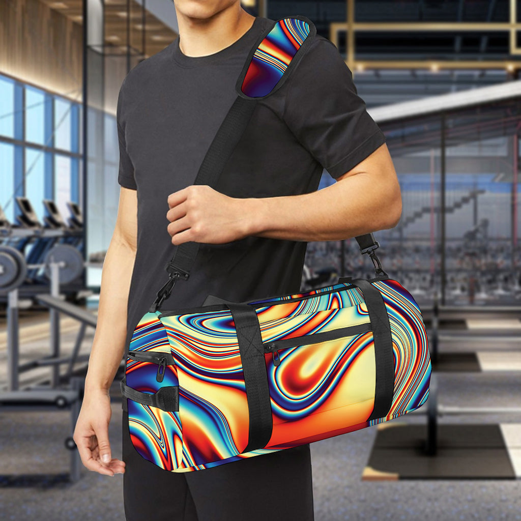 Psychedelic Wave Print Gym Bag