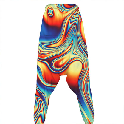 Psychedelic Wave Print Hammer Pants