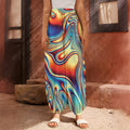 Psychedelic Wave Print Harem Pants