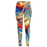 Psychedelic Wave Print High-Waisted Pocket Leggings
