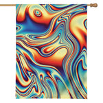 Psychedelic Wave Print House Flag