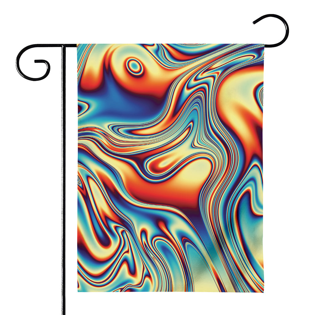 Psychedelic Wave Print House Flag