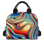 Psychedelic Wave Print Insulated Lunch Bag