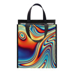 Psychedelic Wave Print Insulated Lunch Tote