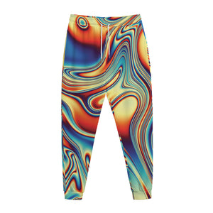 Psychedelic Wave Print Jogger Pants