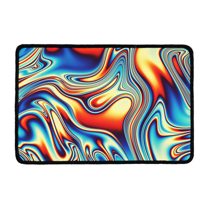 Psychedelic Wave Print Kitchen Mat
