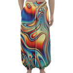 Psychedelic Wave Print Lantern Pants
