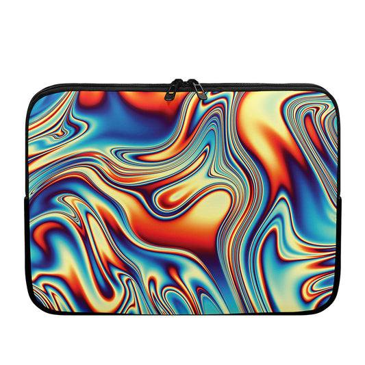 Psychedelic Wave Print Laptop Sleeve