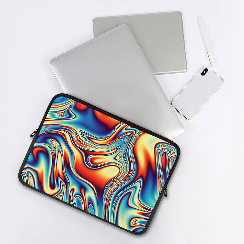 Psychedelic Wave Print Laptop Sleeve