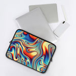 Psychedelic Wave Print Laptop Sleeve