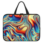 Psychedelic Wave Print Laptop Sleeve With Handle