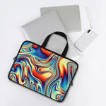 Psychedelic Wave Print Laptop Sleeve With Handle