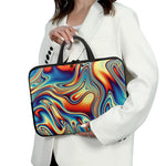 Psychedelic Wave Print Laptop Sleeve With Handle