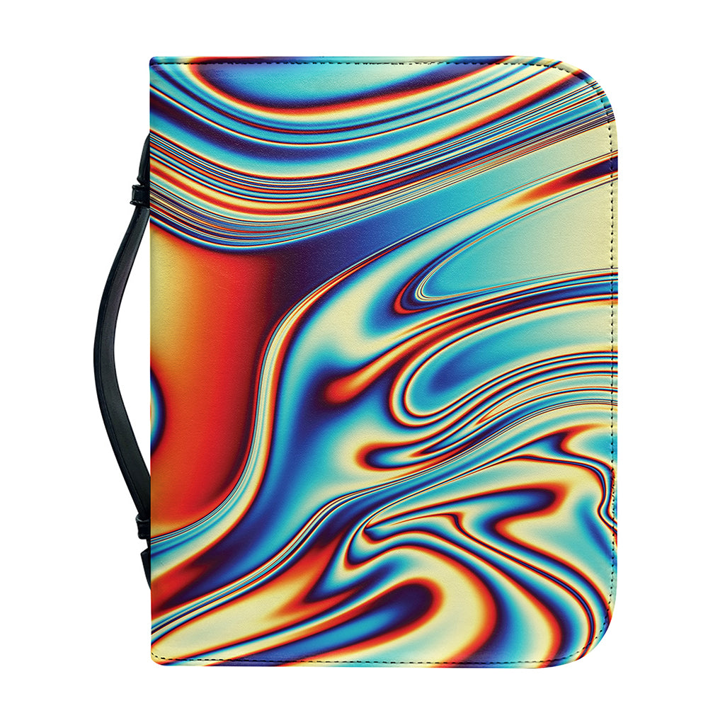 Psychedelic Wave Print Leather Bible Cover