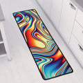 Psychedelic Wave Print Long Kitchen Mat