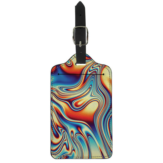 Psychedelic Wave Print Luggage Tag