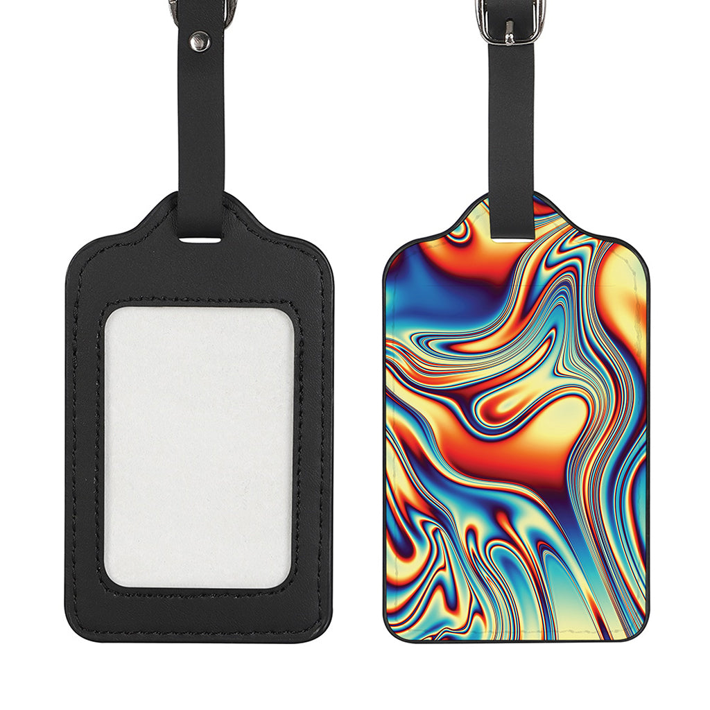 Psychedelic Wave Print Luggage Tag