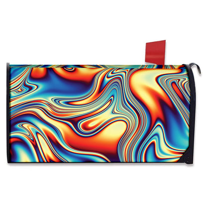 Psychedelic Wave Print Mailbox Cover