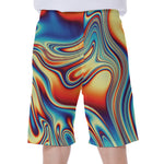 Psychedelic Wave Print Men's Beach Shorts