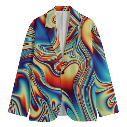 Psychedelic Wave Print Men's Blazer
