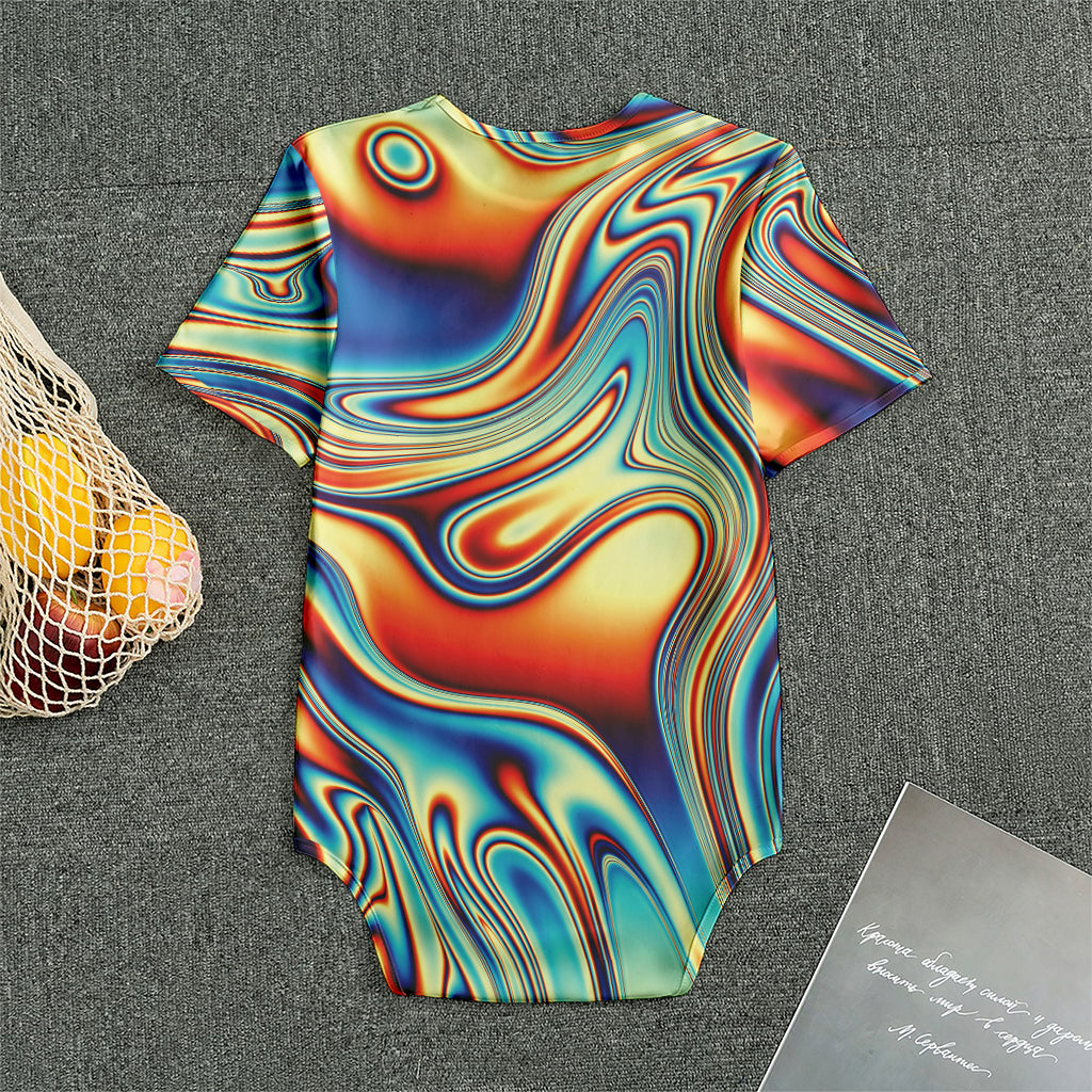 Psychedelic Wave Print Men's Bodysuit