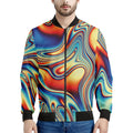 Psychedelic Wave Print Men's Bomber Jacket