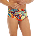 Psychedelic Wave Print Men's Briefs