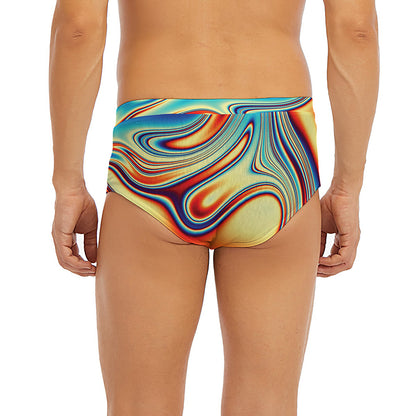 Psychedelic Wave Print Men's Briefs