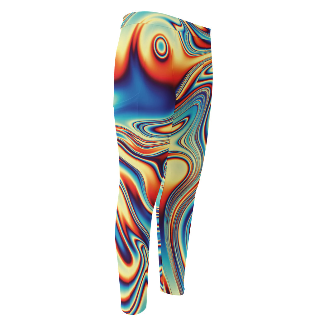 Psychedelic Wave Print Men's Compression Pants