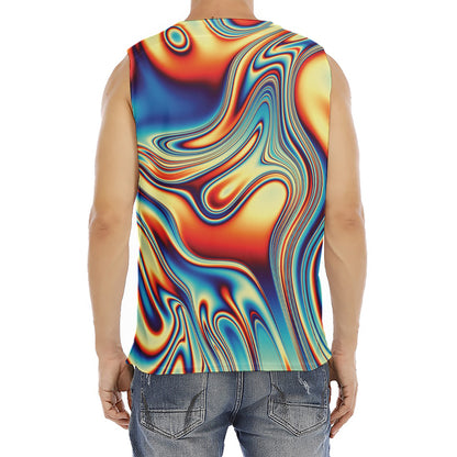 Psychedelic Wave Print Men's Fitness Tank Top