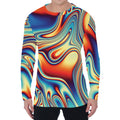 Psychedelic Wave Print Men's Long Sleeve T-Shirt