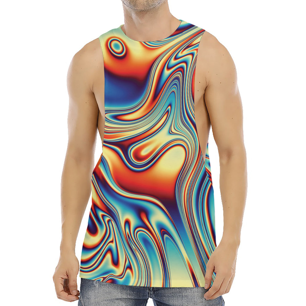 Psychedelic Wave Print Men's Muscle Tank Top