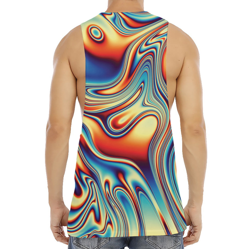 Psychedelic Wave Print Men's Muscle Tank Top