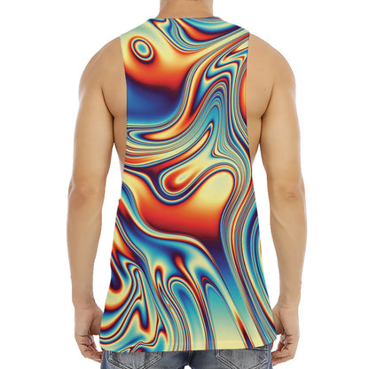 Psychedelic Wave Print Men's Muscle Tank Top