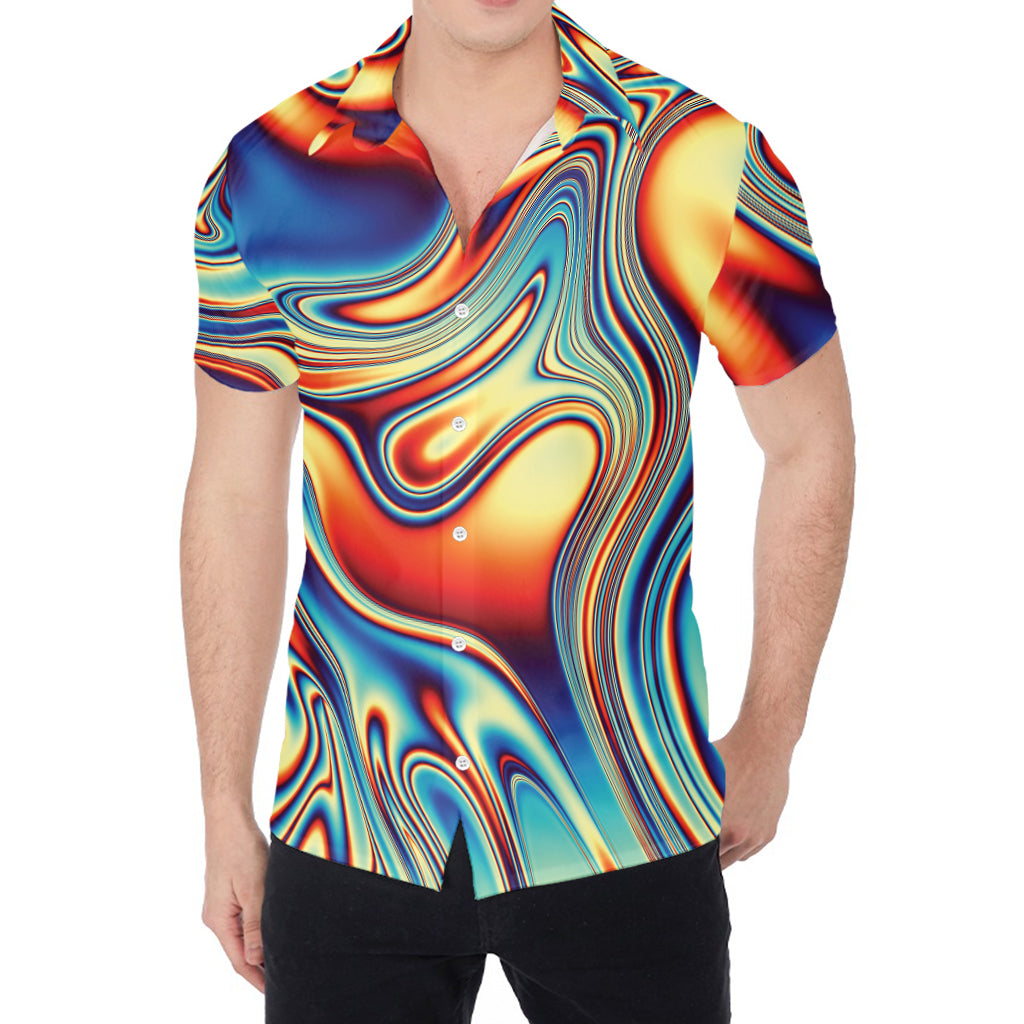 Psychedelic Wave Print Men's Shirt