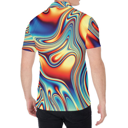 Psychedelic Wave Print Men's Shirt