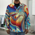 Psychedelic Wave Print Men's Shirt Jacket