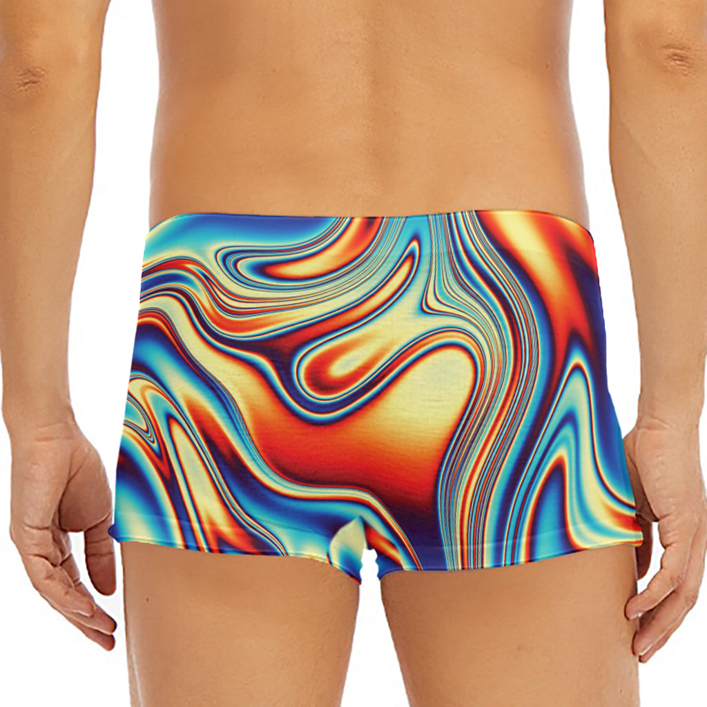Psychedelic Wave Print Men's Short Boxer Briefs