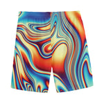 Psychedelic Wave Print Men's Sports Shorts