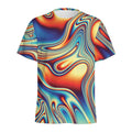 Psychedelic Wave Print Men's Athletic T-Shirt